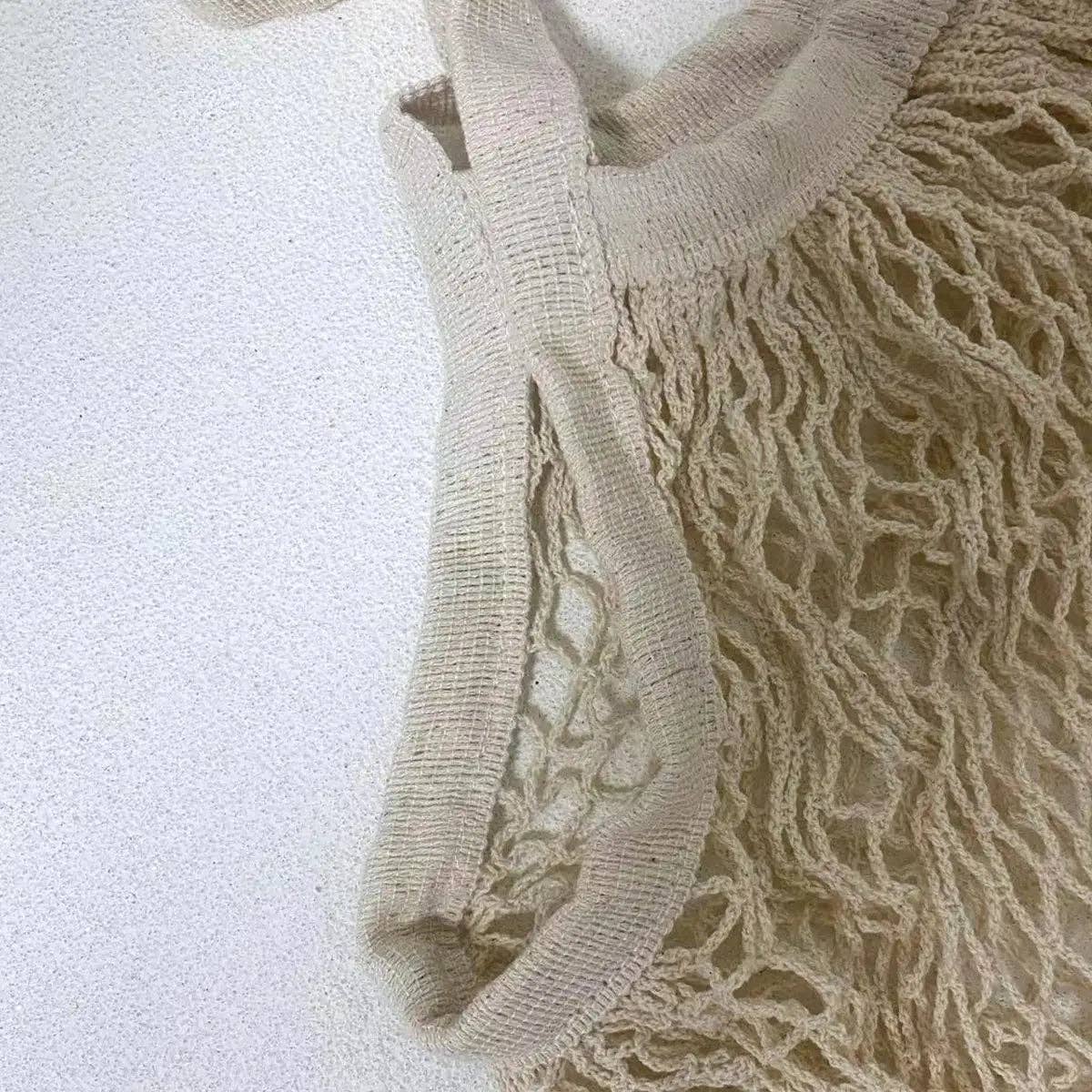 Cotton Mesh Grocery Bags: Short Handle