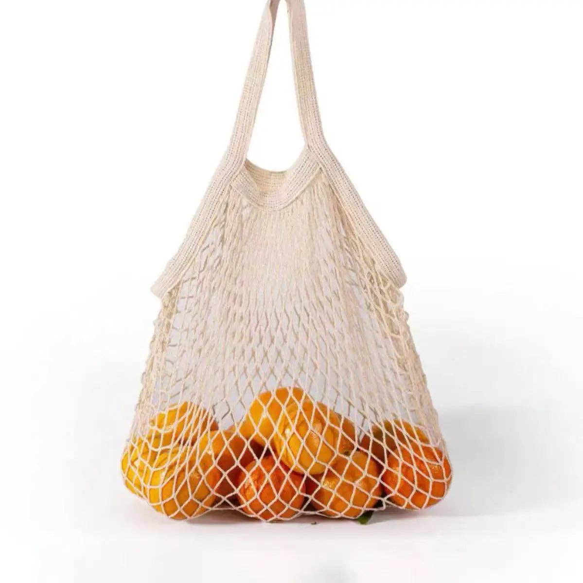 Cotton Mesh Grocery Bags: Short Handle