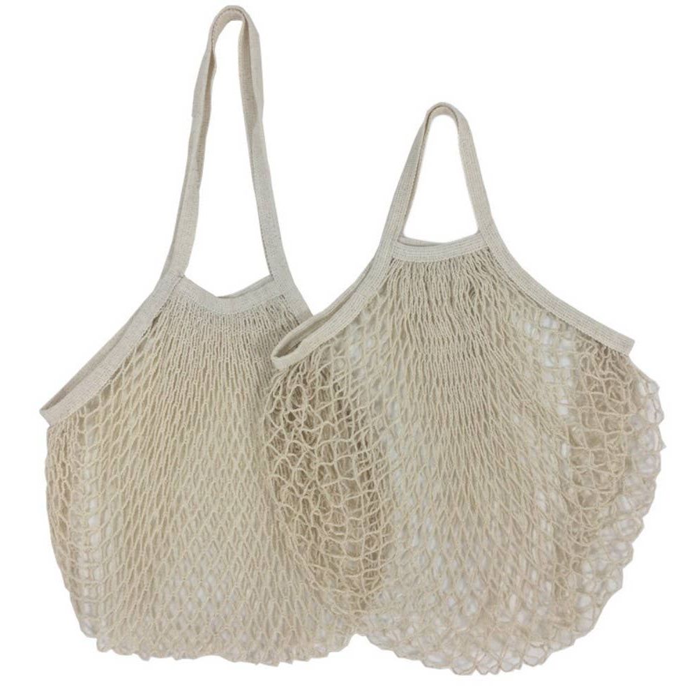 Cotton Mesh Grocery Bags: Short Handle