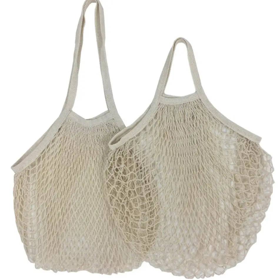 Cotton Mesh Grocery Bags: Short Handle
